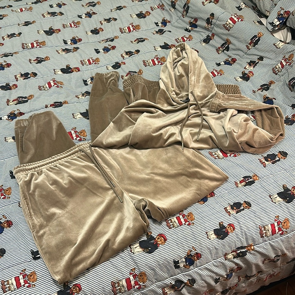 Velour Sweat Suit Champagne RARE color